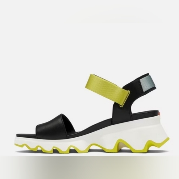Sorel Shoes - Sorel Black and Yellow Women's Sandals Kinetic Sz8
